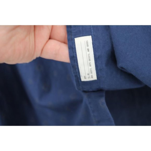 Alex Mill Shirt Mens Large Long Sleeve Button Up Cotton Blue Printed casual - Picture 6 of 13